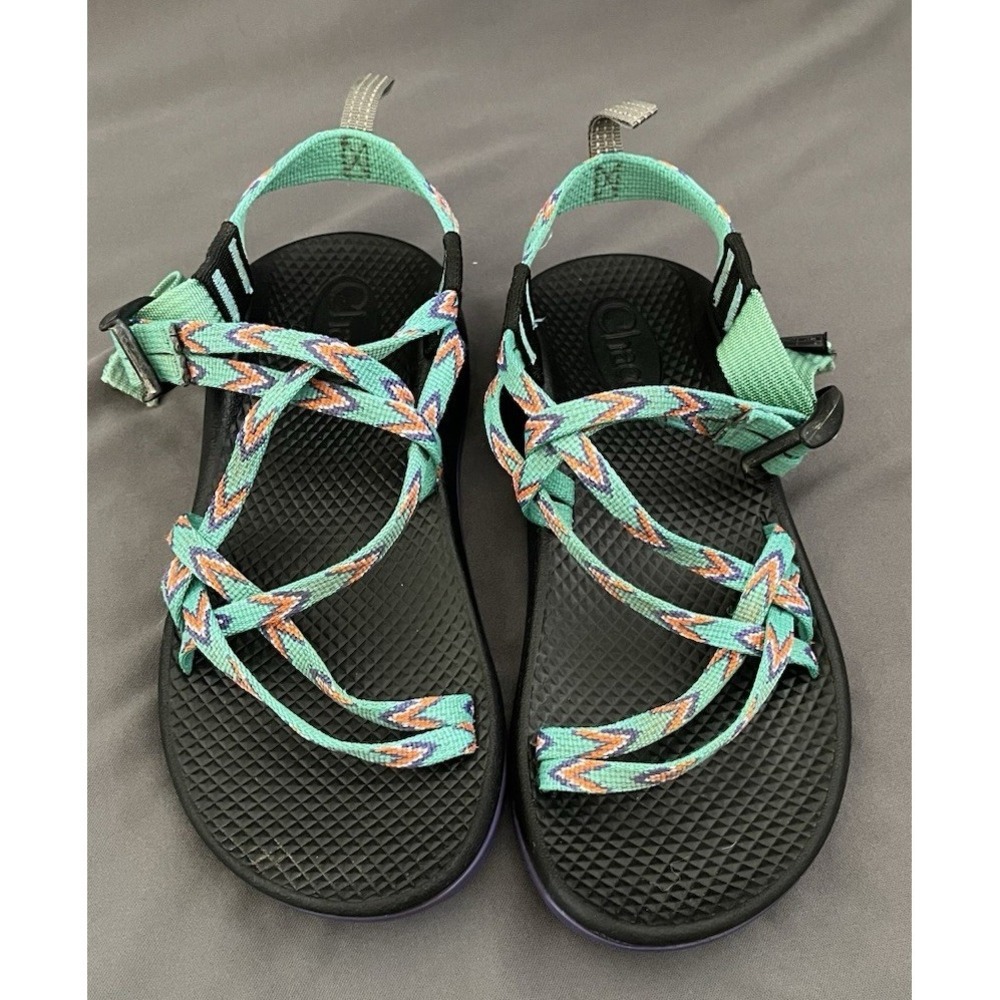 Chaco Grandeur Sandals Green Kids/Juniors Size 4 Outdoor Water Hiking Strappy
